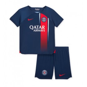 Paris Saint-Germain Hemmakläder Barn 2023-24 Kortärmad (+ Korta byxor)